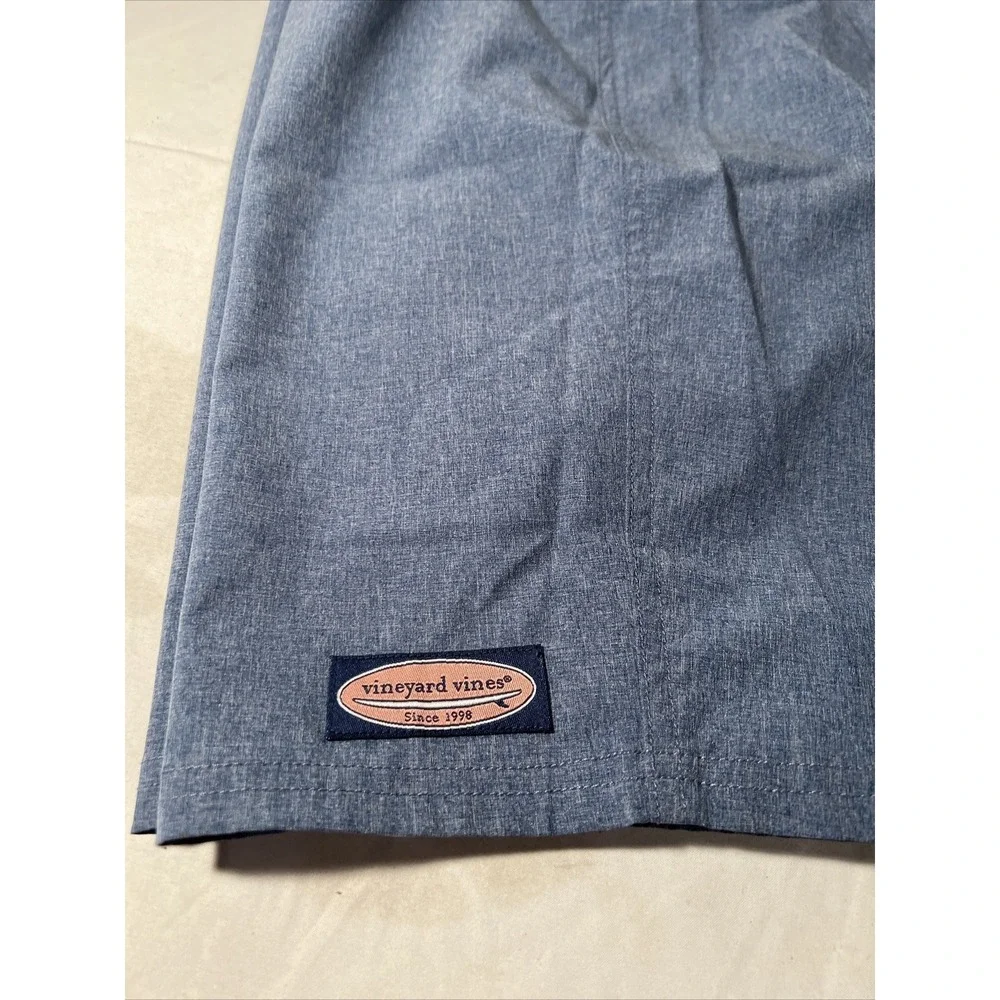 Vineyard Vines Heather Stretch Board Shorts Mens 35 swim trunks blue water